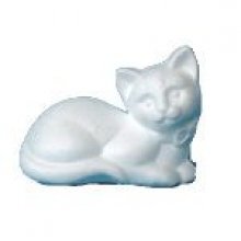 Chat couché en polystyrène 9 cm x 13,5 cm